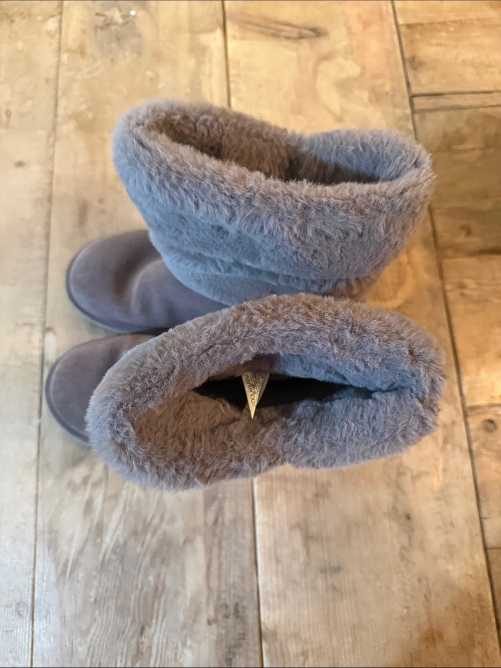 UGG Women's Fold-Over Faux-Fur Winter Boots - Gray